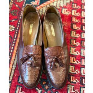 Peter Huber Genuine Ostrich Tassel Loafers Men’s 12 Narrow Made in Spain